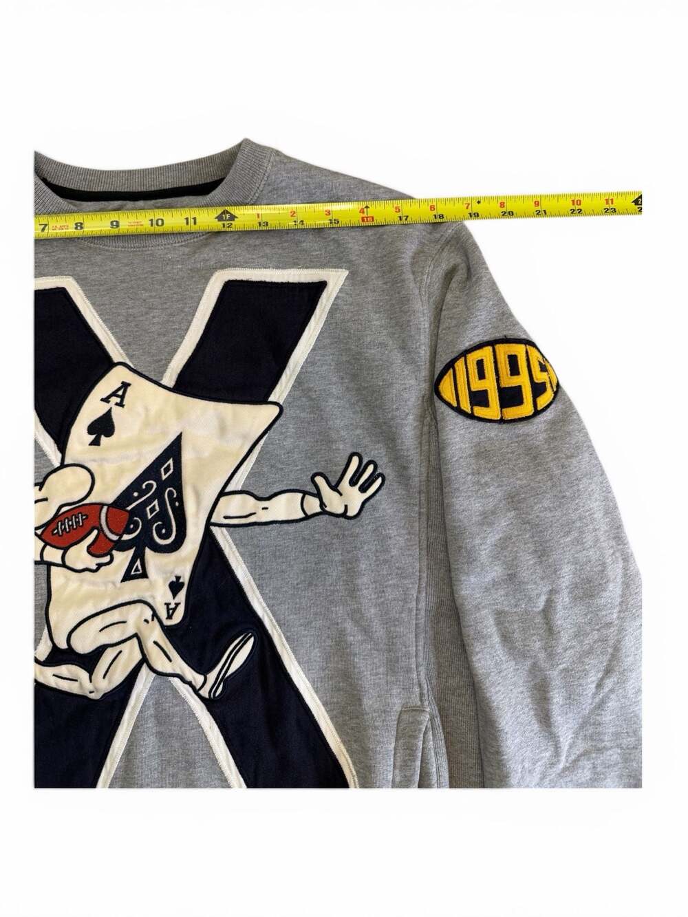 Vintage 10.Deep Victory MCMXCV Wildcards Aces Football Graphic Patch Sweatshirt - Picture 4 of 11